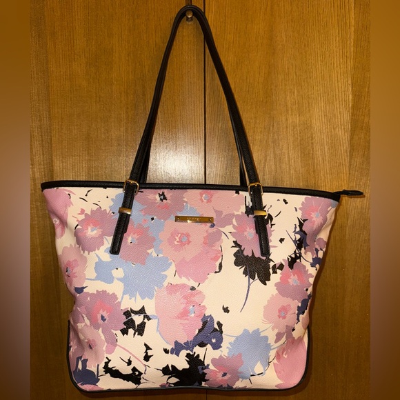 Nine West Handbags - Nine West Floral Print Large Tote Bag – Pink, Purple & Blue